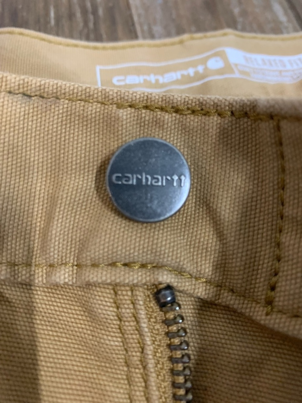 Carhartt Tan Work Pants with Back Pocket Logo - Picture 7 of 7